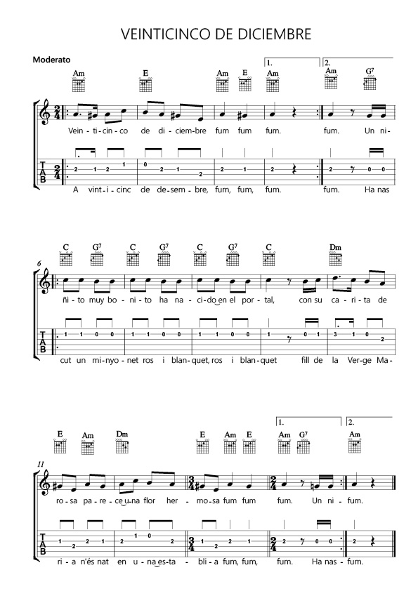 Cancionero de Villancicos para Guitarra (Nivel Fácil) - Imatge 4