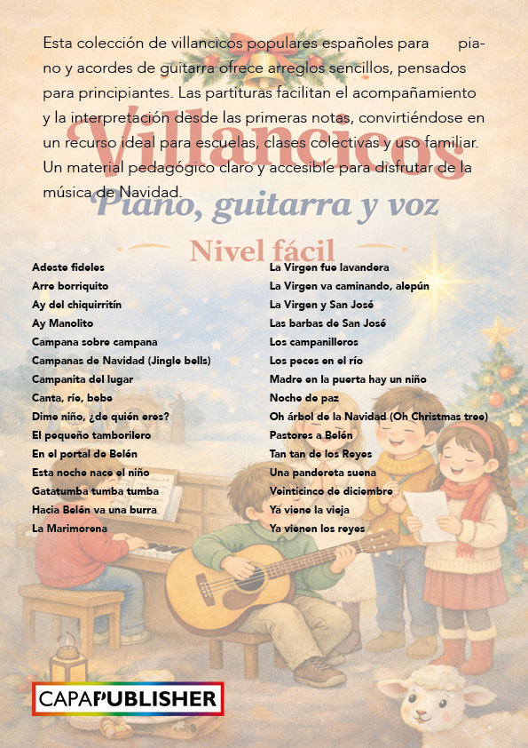 Cancionero de Villancicos para Voz, Guitarra y Piano (Nivel Fácil) - Imatge 2