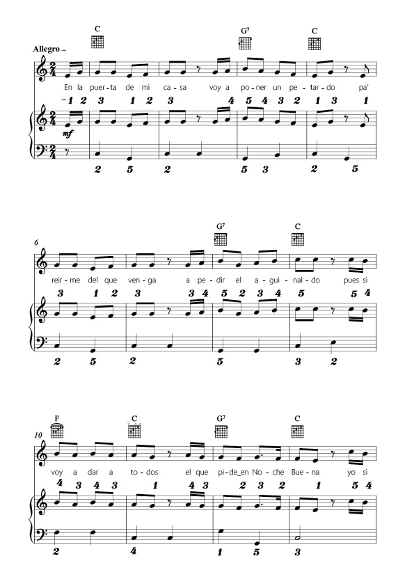 Cancionero de Villancicos para Voz, Guitarra y Piano (Nivel Fácil) - Imatge 6