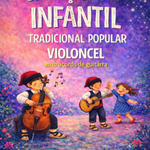 Llibre de partitures per a violoncel infantils en català amb acords de guitarra