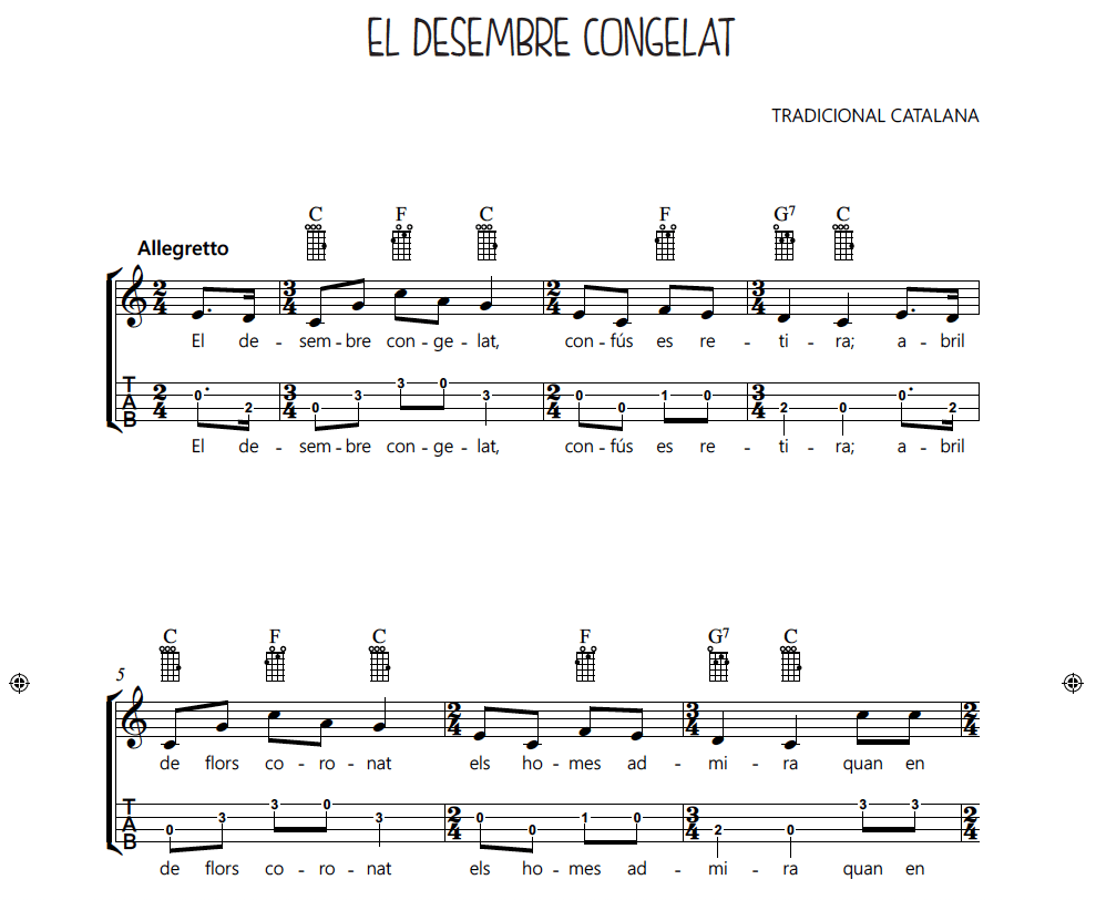 Cançoner de Nadales catalanes tradicionals populars per a per a ukelele - Imatge 2