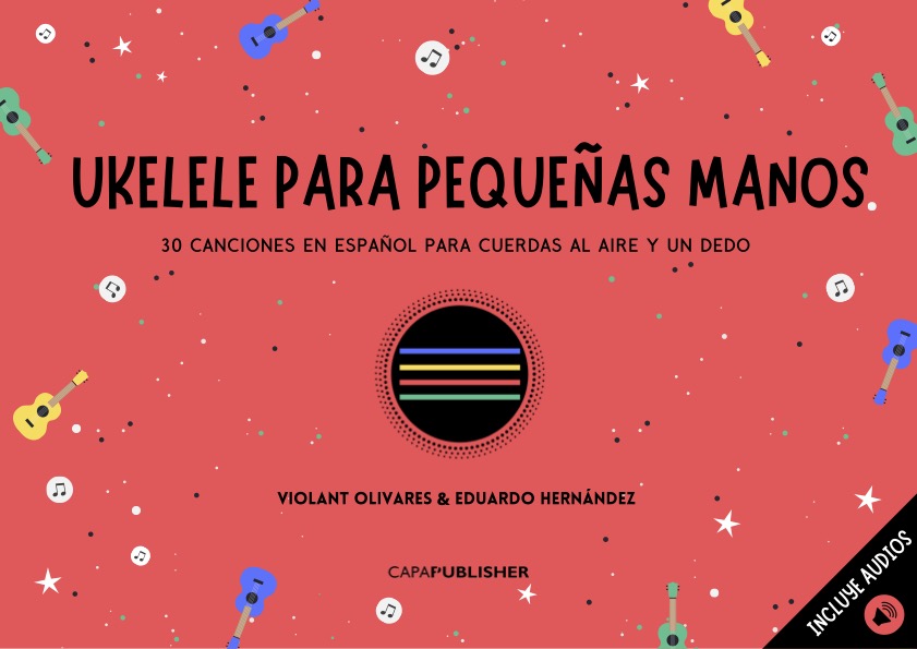 mètode d’ukelele per a nens amb partitures de colors