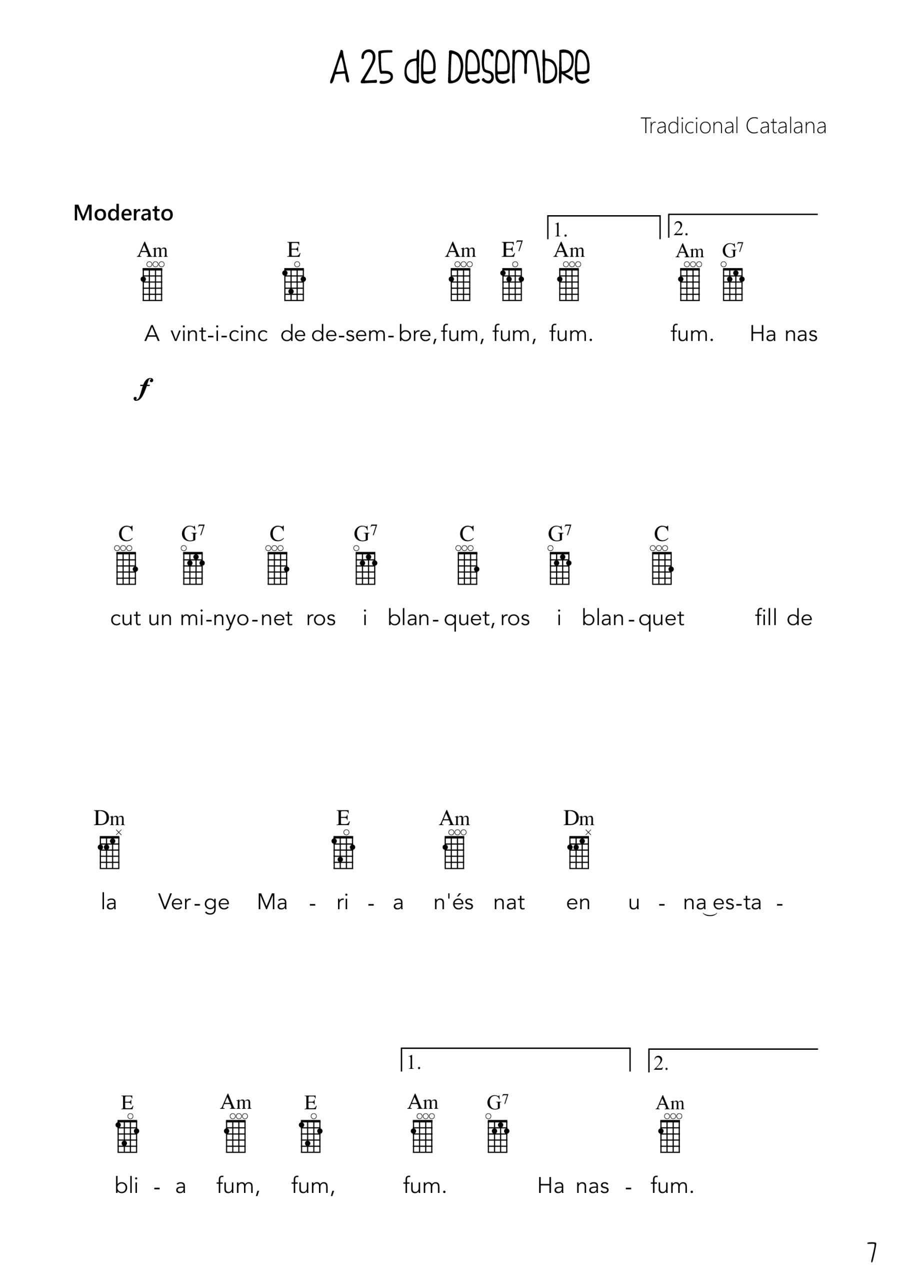 Cançoner de Nadales catalanes tradicionals populars ukelele - Imatge 3