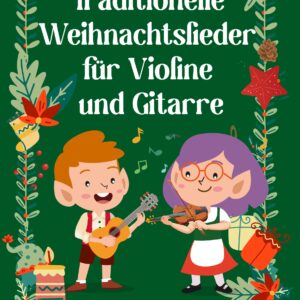 Portada del llibre Nadales alemanyes per a violí amb acords de guitarra, partitures educatives de Nadal CapaPublisher